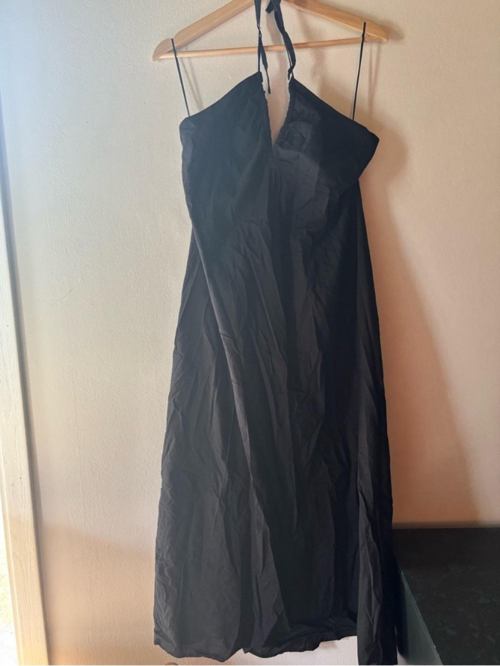 H&M Black Halter Midi Dress - Size L